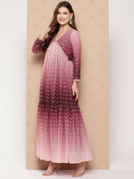 Thumbnail for Ahalyaa Women's Traditional wear Ethnic Dress - Burgundy - Distacart