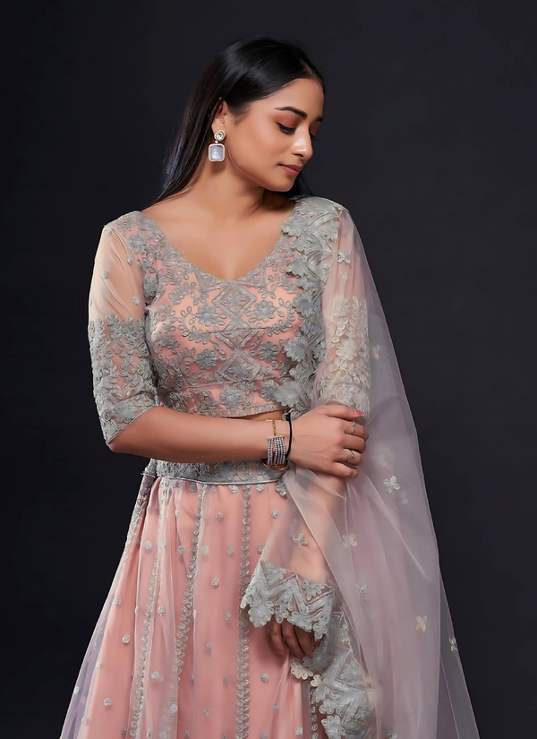 Lehenga Mart Designer Wedding Lehenga Choli For Women - Light Pink - Distacart