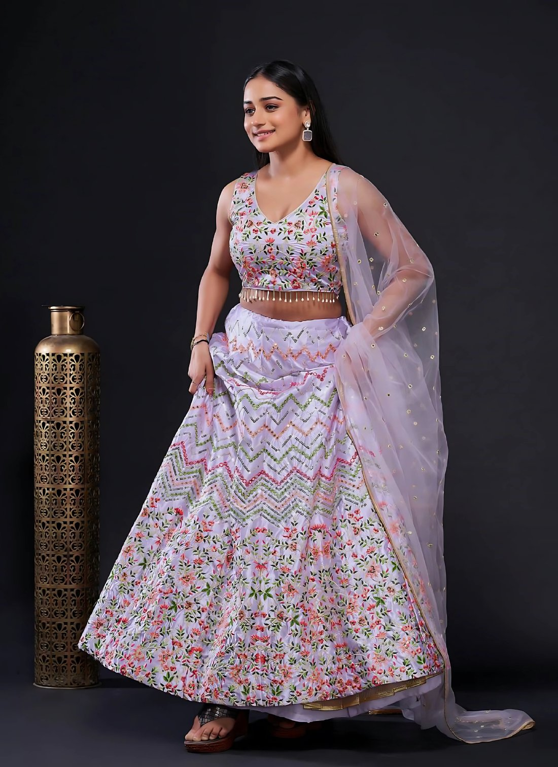 Lehenga Mart Designer Wedding Lehenga Choli For Women - Lavender - Distacart