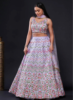 Thumbnail for Lehenga Mart Designer Wedding Lehenga Choli For Women - Lavender - Distacart