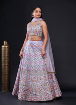 Thumbnail for Lehenga Mart Designer Wedding Lehenga Choli For Women - Lavender - Distacart