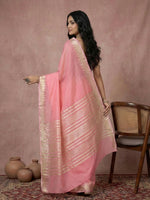 Thumbnail for Shree Shyam Fashion Coral Pink Cotton Saree - Distacart