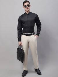 Thumbnail for Jainish Men's Cream Tapered Fit Formal Trousers - Distacart