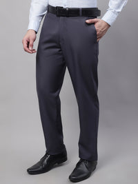 Thumbnail for Jainish Men's Grey Tapered Fit Formal Trousers - Distacart