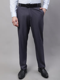 Thumbnail for Jainish Men's Grey Tapered Fit Formal Trousers - Distacart