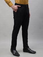 Thumbnail for Jainish Men's Black Tapered Fit Formal Trousers - Distacart
