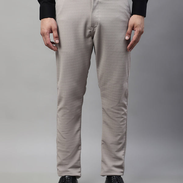Jainish Men's Light Grey Tapered Fit Formal Trousers - Distacart