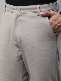 Thumbnail for Jainish Men's Light Grey Tapered Fit Formal Trousers - Distacart