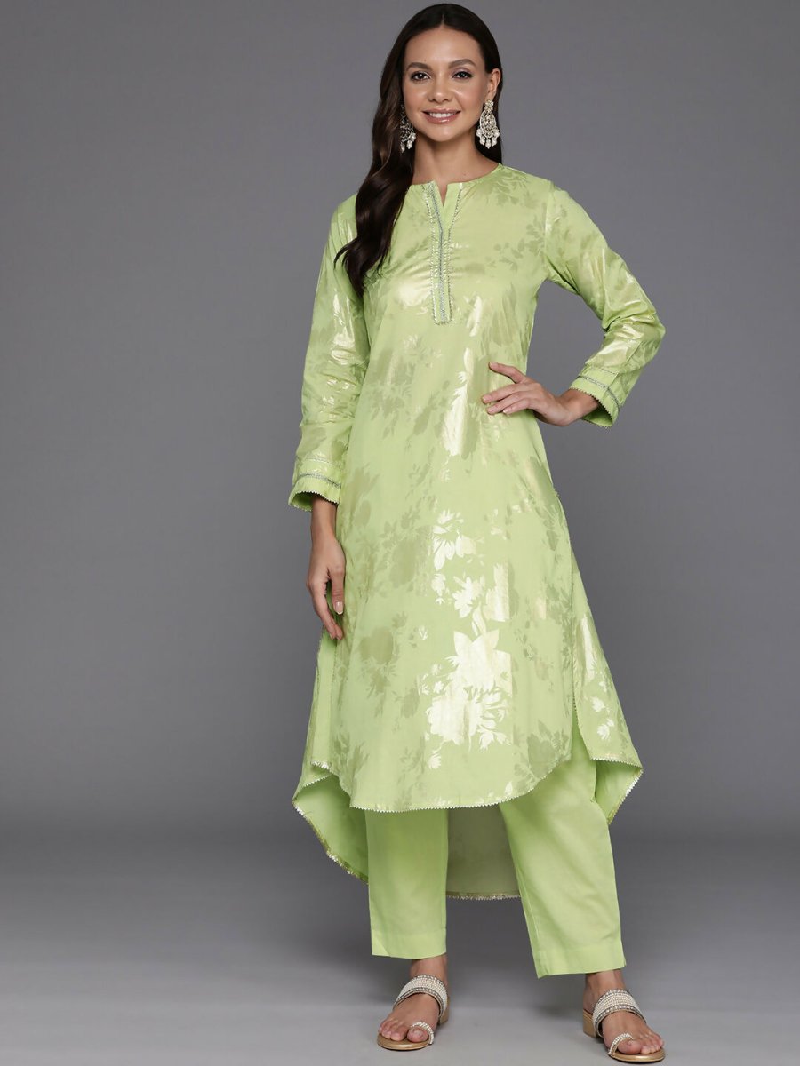Ahalyaa Women's Traditional wear Kurta Set - Green - Distacart