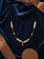 Thumbnail for NVR Women Gold Plated Black Beaded Short Design Mangalsutra - Distacart