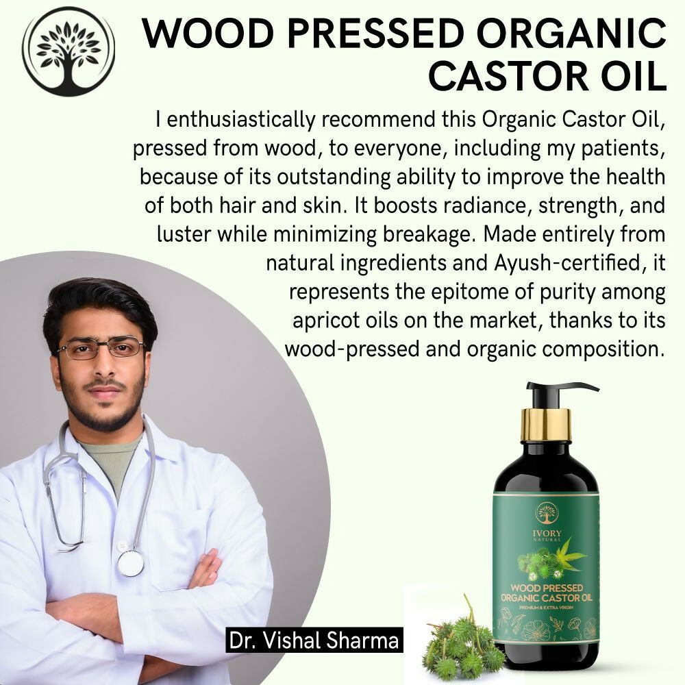Ivory Natural Wood Pressed Organic Castor Oil For Healthy Skin & Hair Wellness - Distacart
