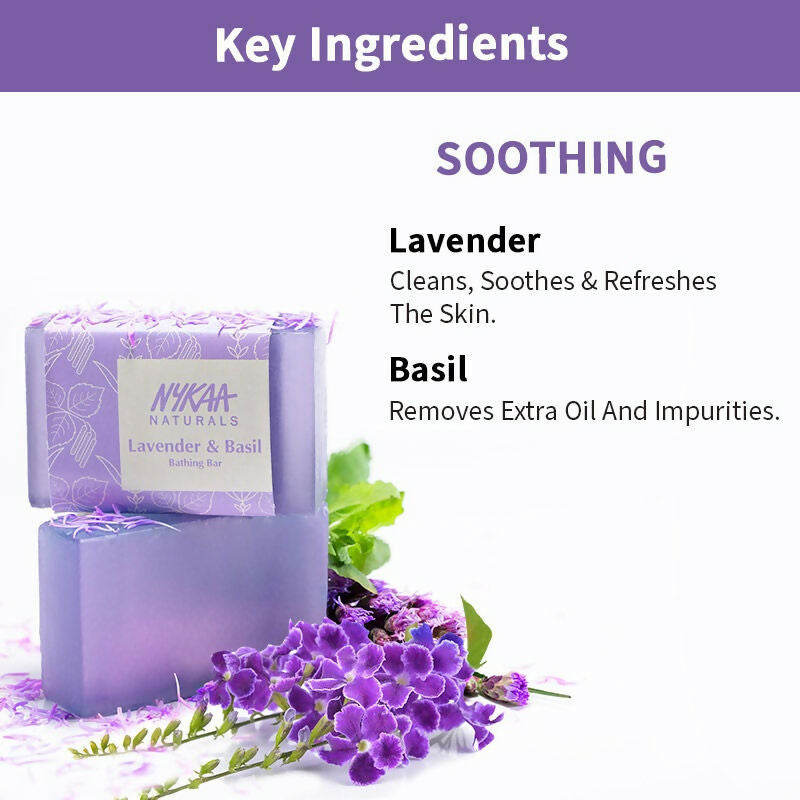 Nykaa Naturals Lavender & Basil Soothing Bathing Soap - Distacart
