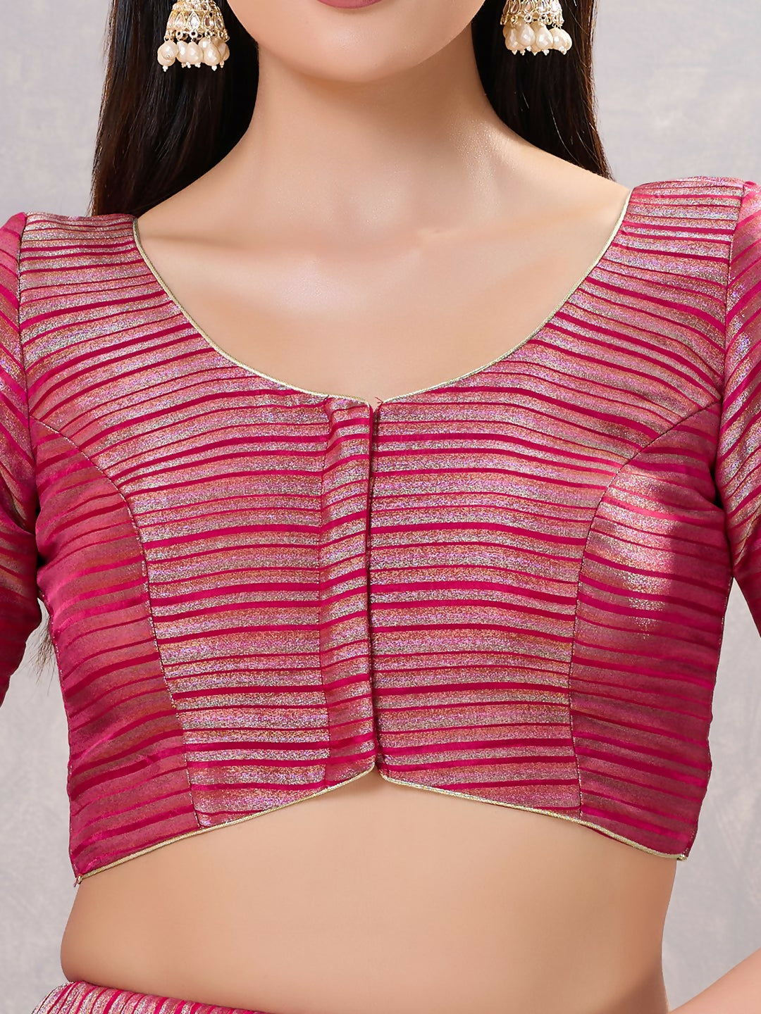 Joban Fashion Women Silk South-Pink Stitched Blouse - Distacart