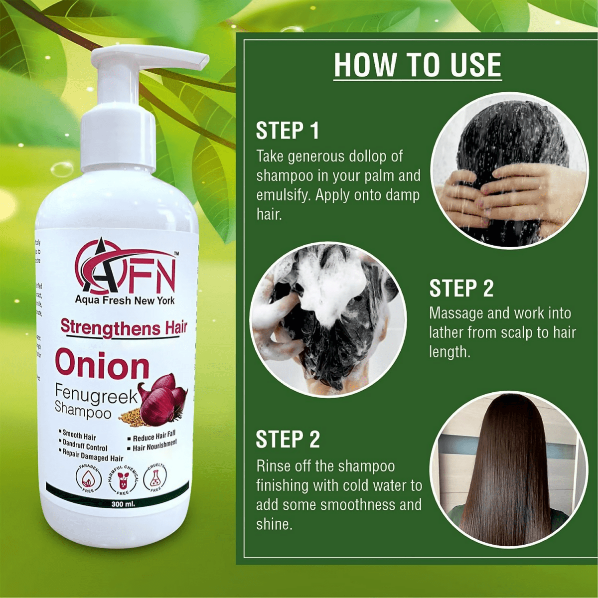 AFN Aqua Fresh New York Onion Fenugreek Shampoo - Distacart