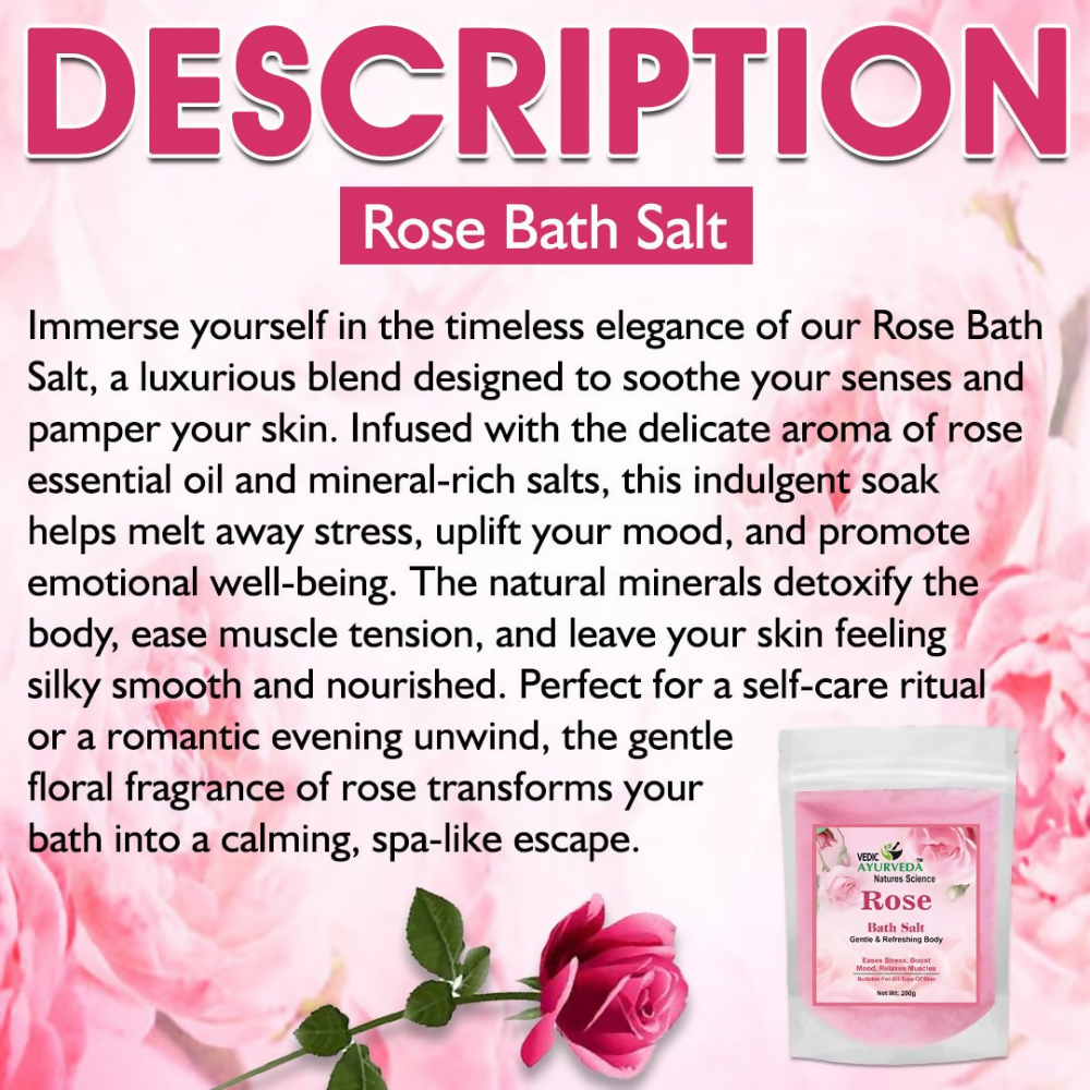 VedicAyurveda Rose Bath Salt - Dista