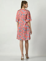 Thumbnail for Myshka Women's Pink Printed Dress - Distacart