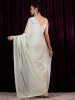 Thumbnail for NOZ2TOZ Women's Georgette Light Green Embellished Designer Saree With Blouse Piece - Distacart