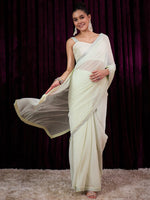 Thumbnail for NOZ2TOZ Women's Georgette Light Green Embellished Designer Saree With Blouse Piece - Distacart