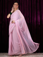 Thumbnail for NOZ2TOZ Women's Georgette Pink Embellished Designer Saree With Blouse Piece - Distacart