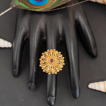 JS Fashion Designer Antique Jewellery High Gold Polish Party Wear Finger Rings for Women | Adjustable Ethnic Statement Rings for Wedding, Cocktail & Festive | Vintage Luxury Gift Set - Distacart