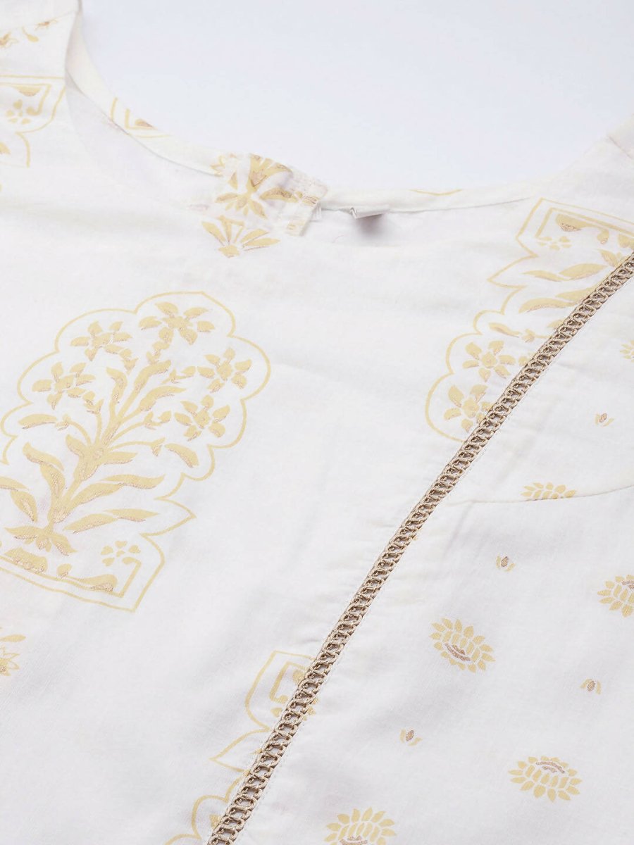 Ahalyaa Off White Printed Basic Jumpsuit - Distacart