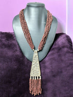 Thumbnail for Inhanns Day-To-Dinner Tie Shaped Oxidized Black Metal Multi-Layered Long Only Necklace - Coffee Necklace - Distacart