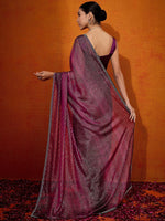 Thumbnail for NOZ2TOZ Women's Georgette Magenta Embellished Designer Saree With Blouse Piece - Distacart