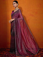 Thumbnail for NOZ2TOZ Women's Georgette Magenta Embellished Designer Saree With Blouse Piece - Distacart