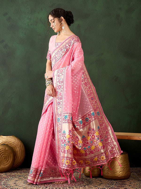 Mitera Ethnic Motifs Woven Design Zari Saree - Distacart