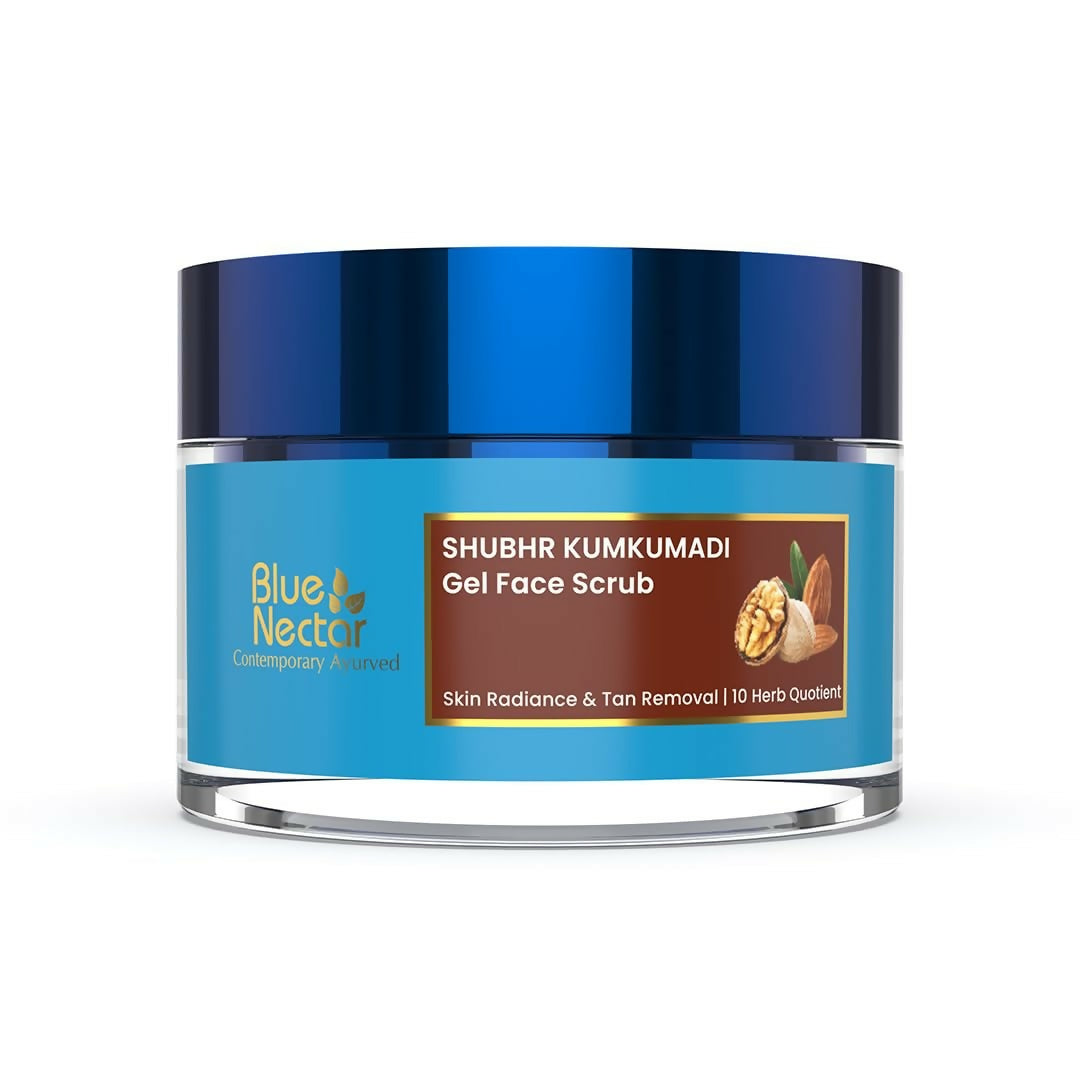 Blue Nectar Gel Face Scrub With Plant Based Vitamin E & Walnut For Gentle Exfoliation & Skin Brightening - Distacart
