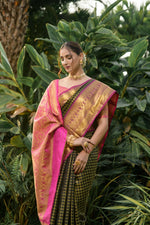 Thumbnail for Jyoti Fashion Women's Black Kanjivaram Silk Zari Woven Saree with Blouse - Distacart