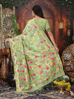 Thumbnail for Astita Linen Cotton Green Saree