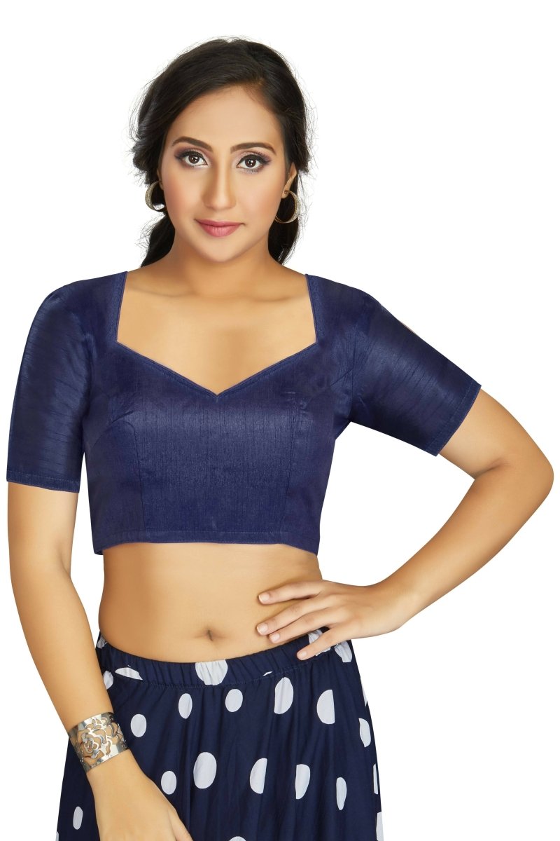 Aastha Fashion Women's Navy Blue Art Silk Designer Traditional Readymade Blouse - Distacart