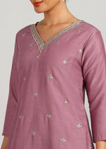 Thumbnail for Aavyora Women’s Lavender Embroidered Kurta Set with Dupatta