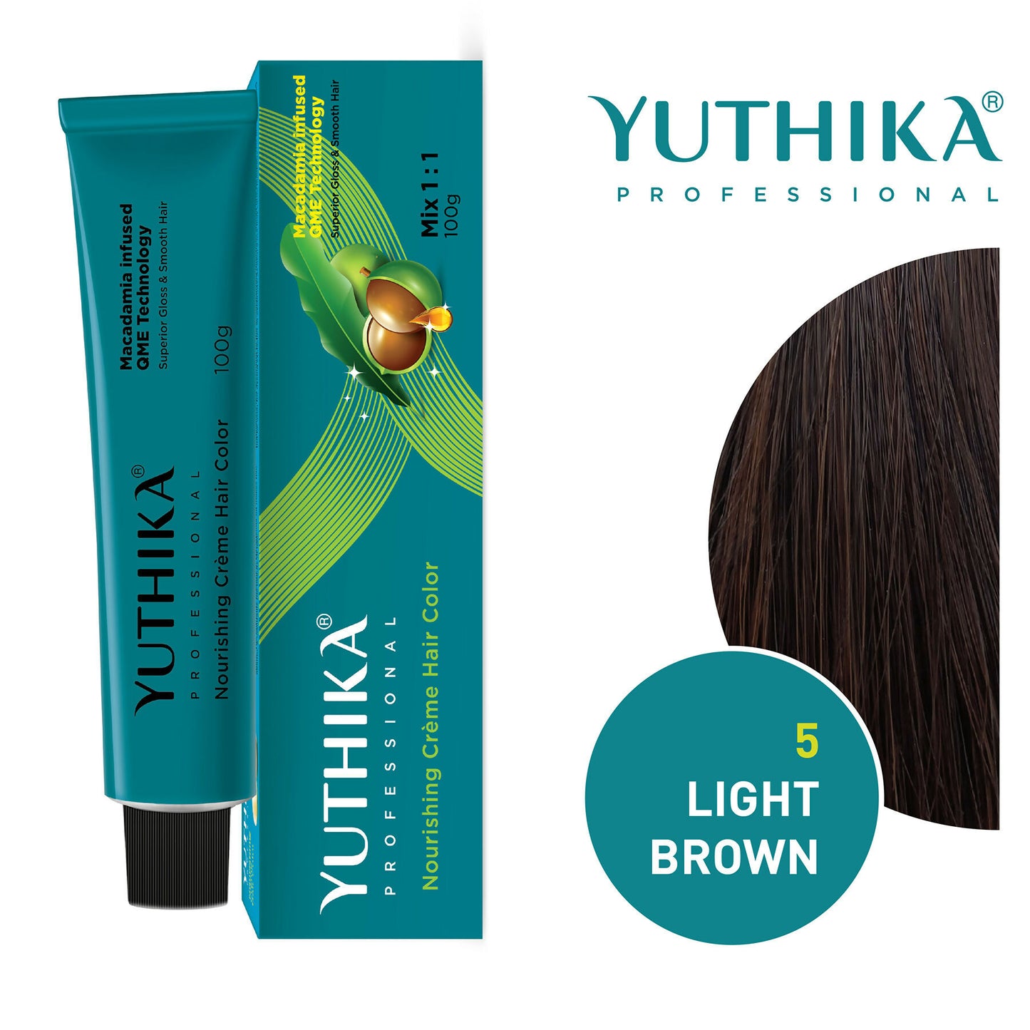 Yuthika Professional Creme Hair Colour - Light Brown - Distacart