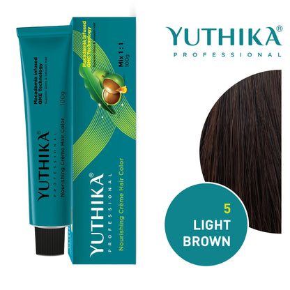 Yuthika Professional Creme Hair Colour - Light Brown - Distacart