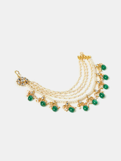 Ruby Raang Green Emerald Gold Plated Kaan Chain - Distacart