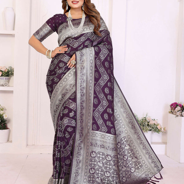 Aastha Fashion Wine Georgette Silk Leheriya With Elegant Zari Weaving Saree - Distacart