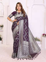 Thumbnail for Aastha Fashion Wine Georgette Silk Leheriya With Elegant Zari Weaving Saree - Distacart