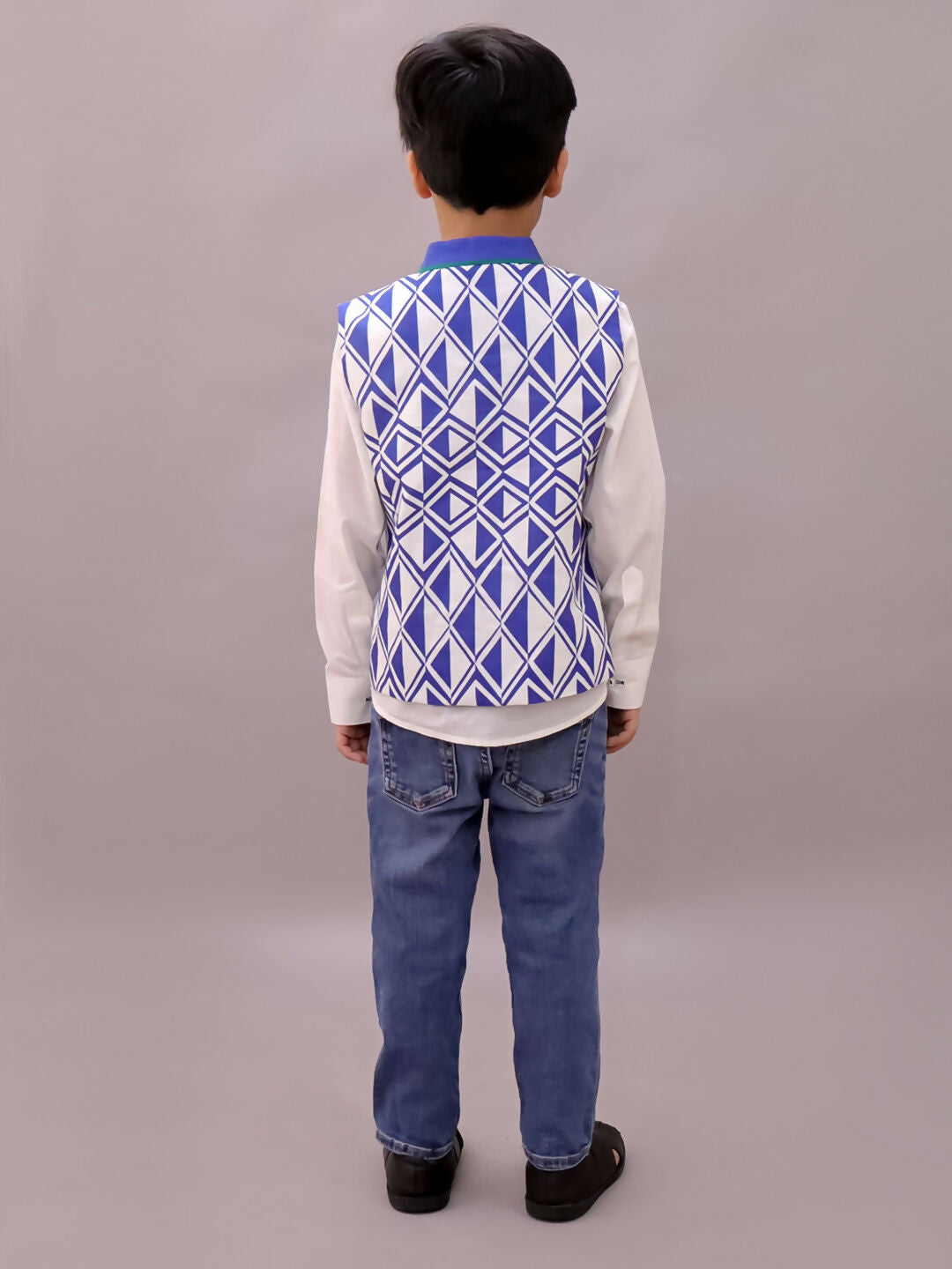 Lil Drama Shor-Gul Blue Jacket For Boys
