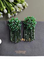 Thumbnail for Inhanns Handmade Crystal Water Fall Earrings - Short - Dark Green Small - Distacart