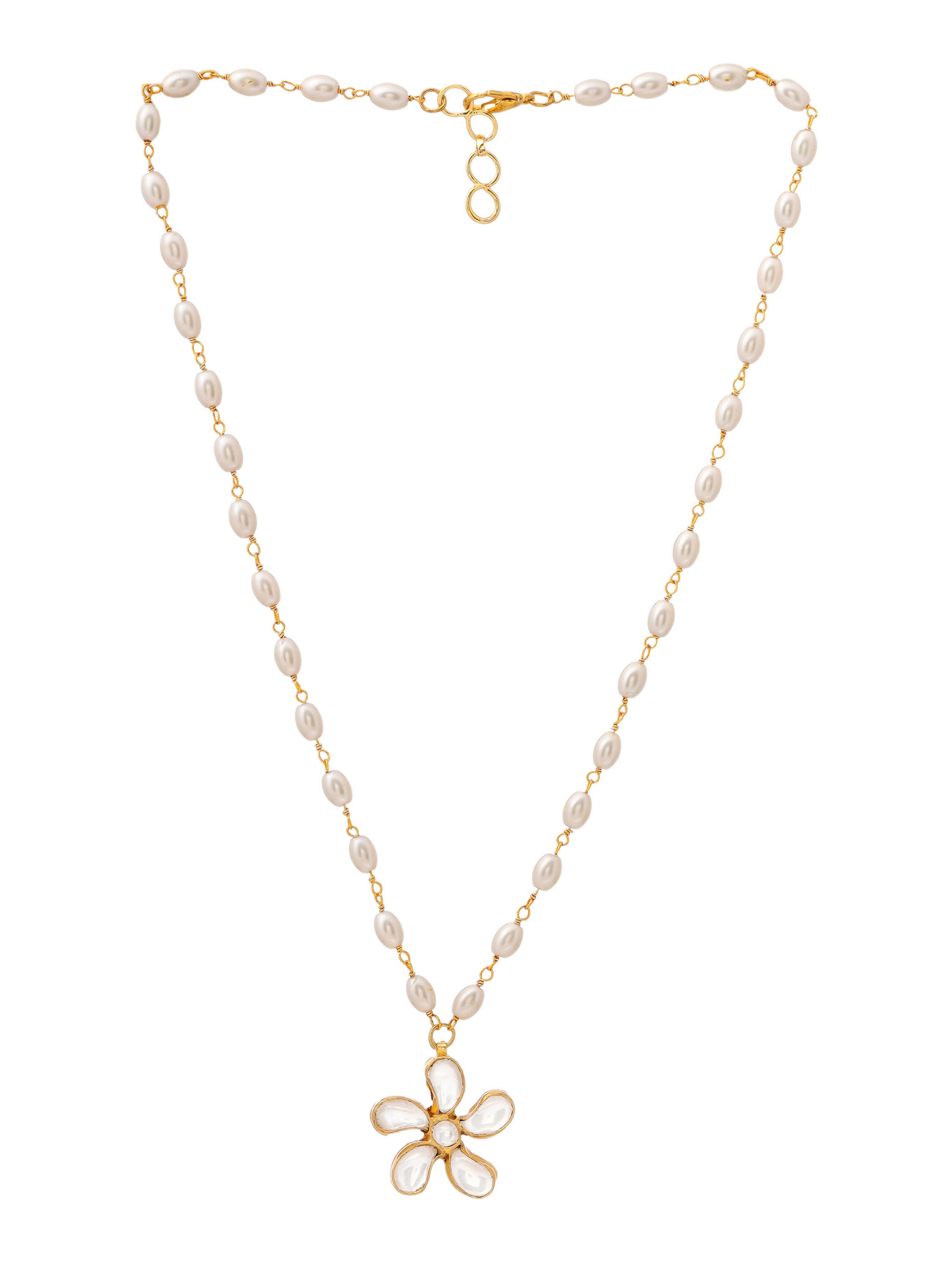 Ruby Raang Gold Flower Kundan Necklace