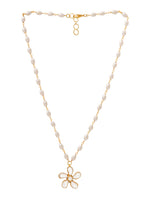 Thumbnail for Ruby Raang Gold Flower Kundan Necklace
