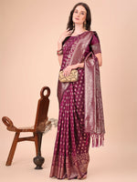 Thumbnail for Astita Lichi Silk Purple Saree