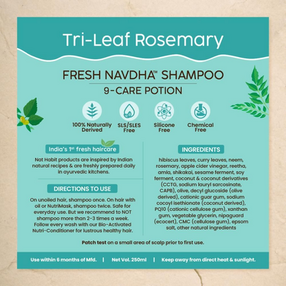 Nat Habit Tri-Leaf Rosemary Navdha Shampoo - Distacart