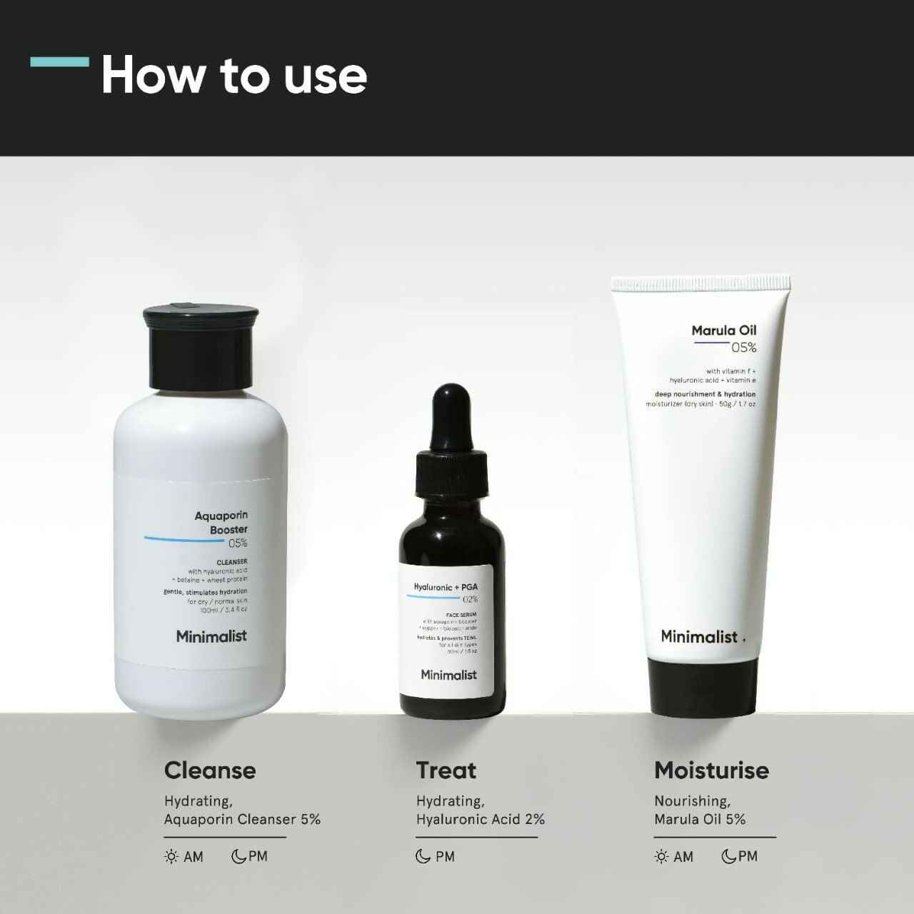 Buy Minimalist Dry Skincare Kit Face Wash, Moisturizer & Serum Online