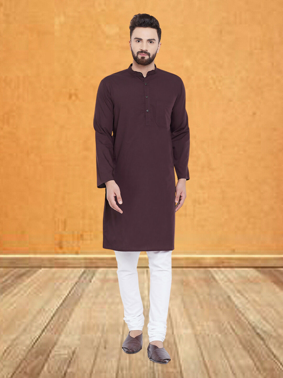 Even Apparels Men's Pure Cotton Maroon Kurta - Distacart
