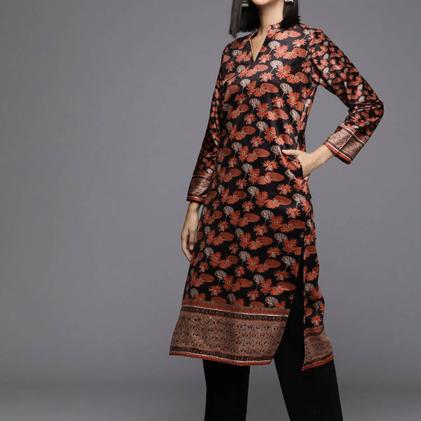 Ahalyaa Women's Traditional wear Kurta - Black - Distacart