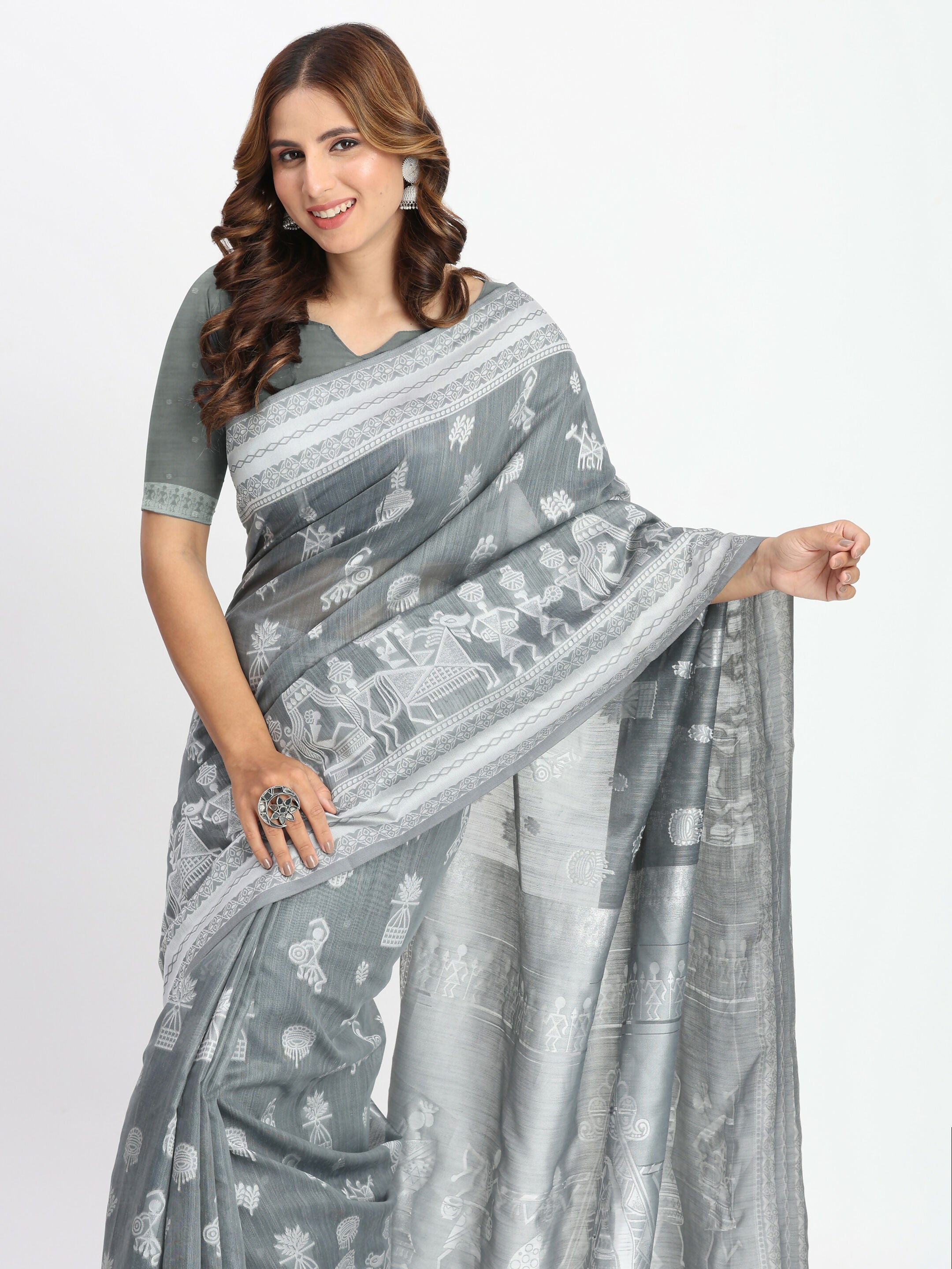 Astita Linen Cotton Pink Saree