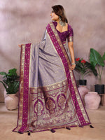 Thumbnail for Aastha Fashion Grey Kalamkari Silk Zari Woven Saree - Distacart